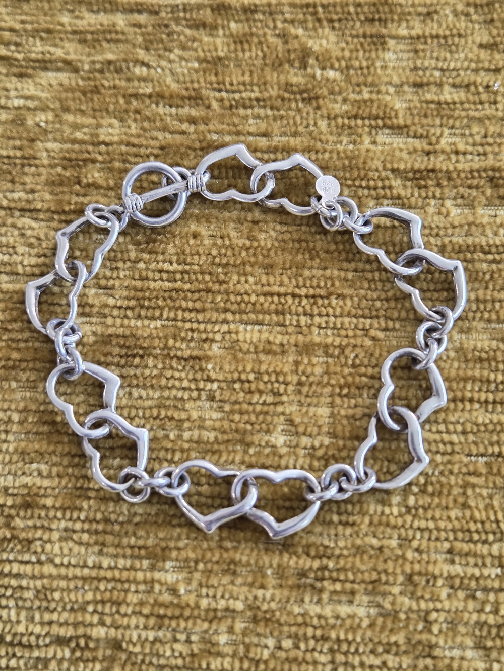 Sterling Silver Heart Link Bracelet - Silver Women's Jewelry